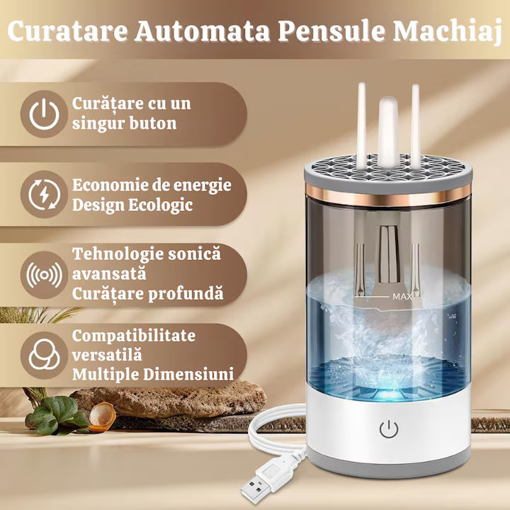 Curățător Electric Pentru Pensule și Bureți de Machiaj